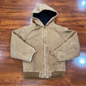 Carhartt Boys Large (10/12) YYJ130 Sandstone Active Fleece Lined Full Zip Jacket